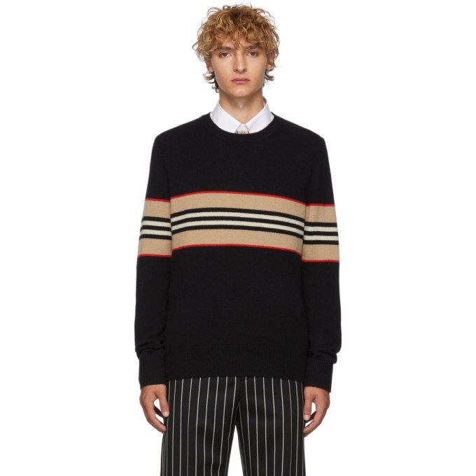 Photo: Burberry Black Icon Stripe Sweater