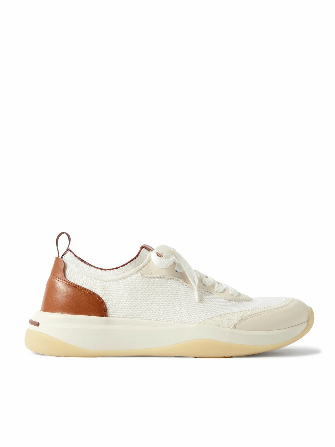 Loro Piana - 410 LP Walk Leather-Trimmed Wish® Wool Sneakers