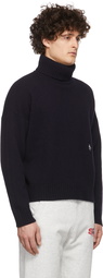 Sporty & Rich Navy 'SRC' Turtleneck