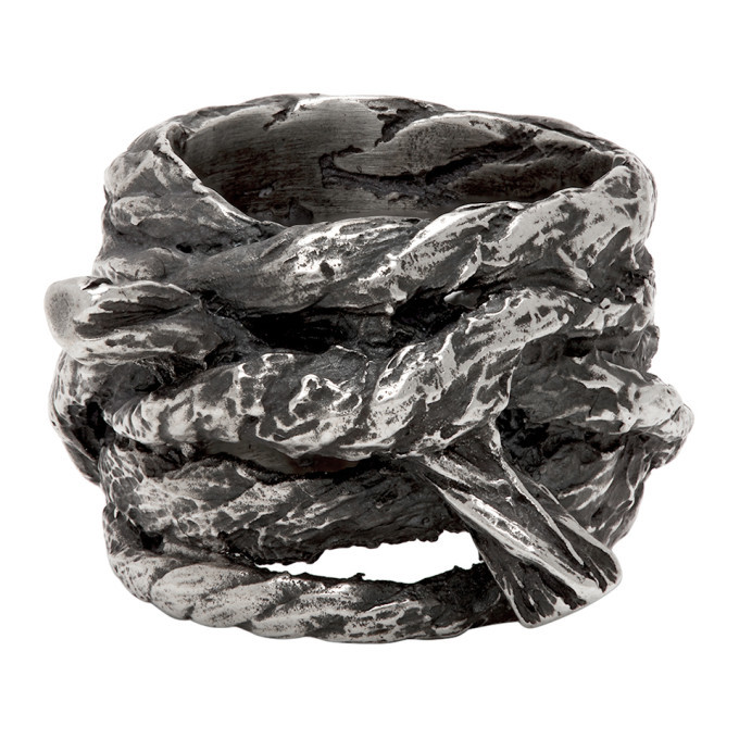 Ann Demeulemeester Silver Multi Rope Ring Ann Demeulemeester