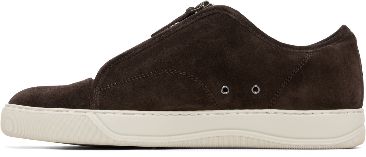 Lanvin Brown DBB1 Suede Zip Sneakers