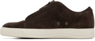 Lanvin Brown DBB1 Suede Zip Sneakers