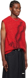 LU'U DAN Red Intarsia Vest