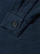 DOPPIAA - Aabigail Cotton-Blend Seersucker Blazer - Blue