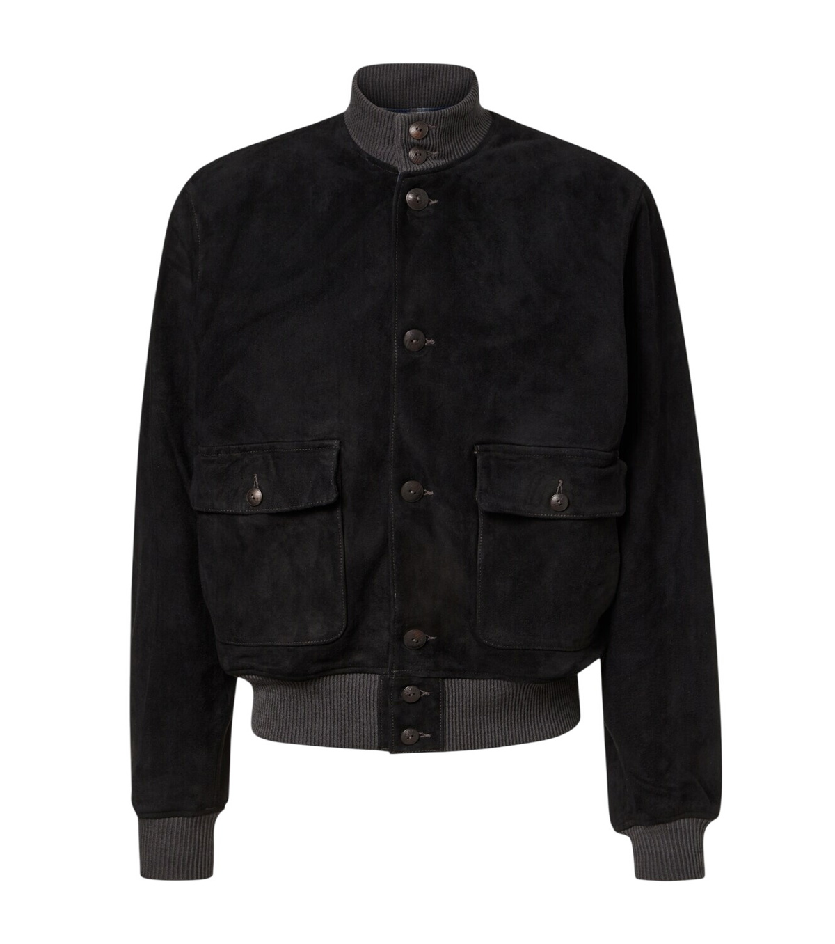 RRL Brown Indigo Leather Bomber Jacket RRL