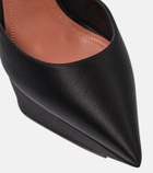 Amina Muaddi Yigit satin platform pumps
