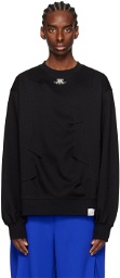 ADER error Black Embroidered Sweatshirt