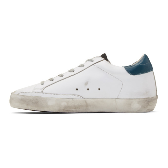 Golden Goose White and Green Superstar Sneakers Golden Goose Deluxe Brand