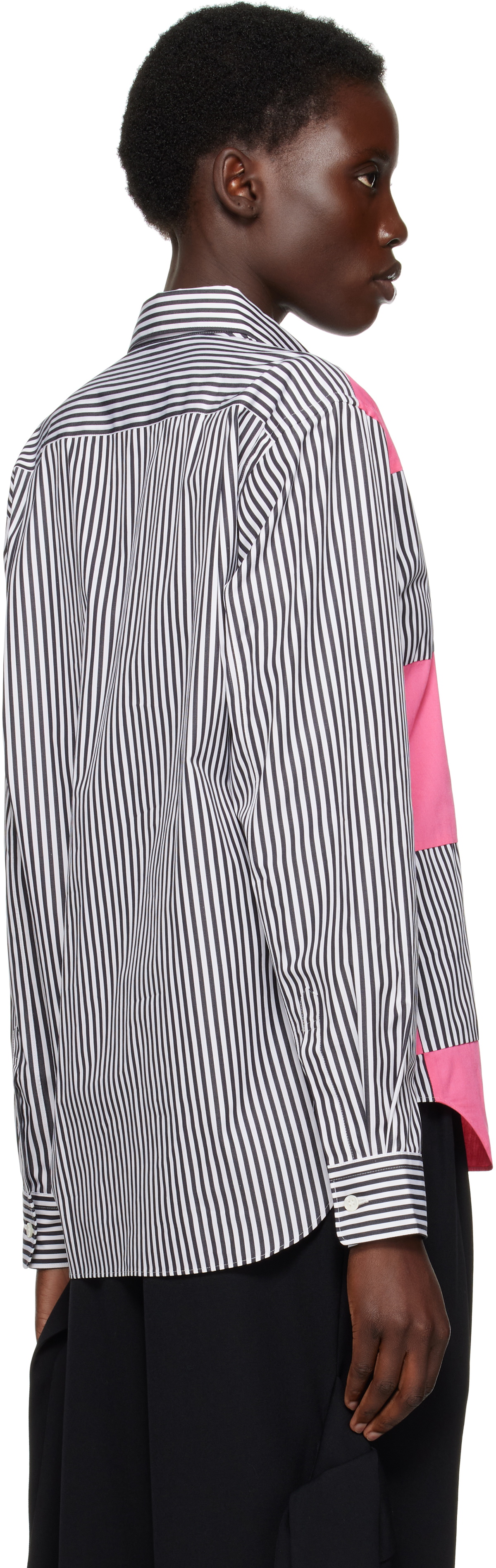 Comme des Garçons Homme Plus White Cotton Broad Stripe Shirt