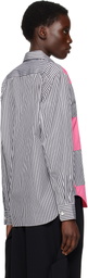 Comme des Garçons Homme Plus White Cotton Broad Stripe Shirt