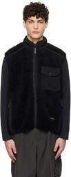 and wander Black Wool Boa Vest