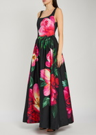 Alice + Olivia Tarrie Floral-print Stretch-cotton Maxi Dress Black