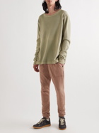 Greg Lauren - Waffle-Knit Cotton-Jersey T-Shirt - Green
