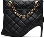 Maison MIHARA YASUHIRO Black Quilted Bag Detail Pin Heel Short Boots