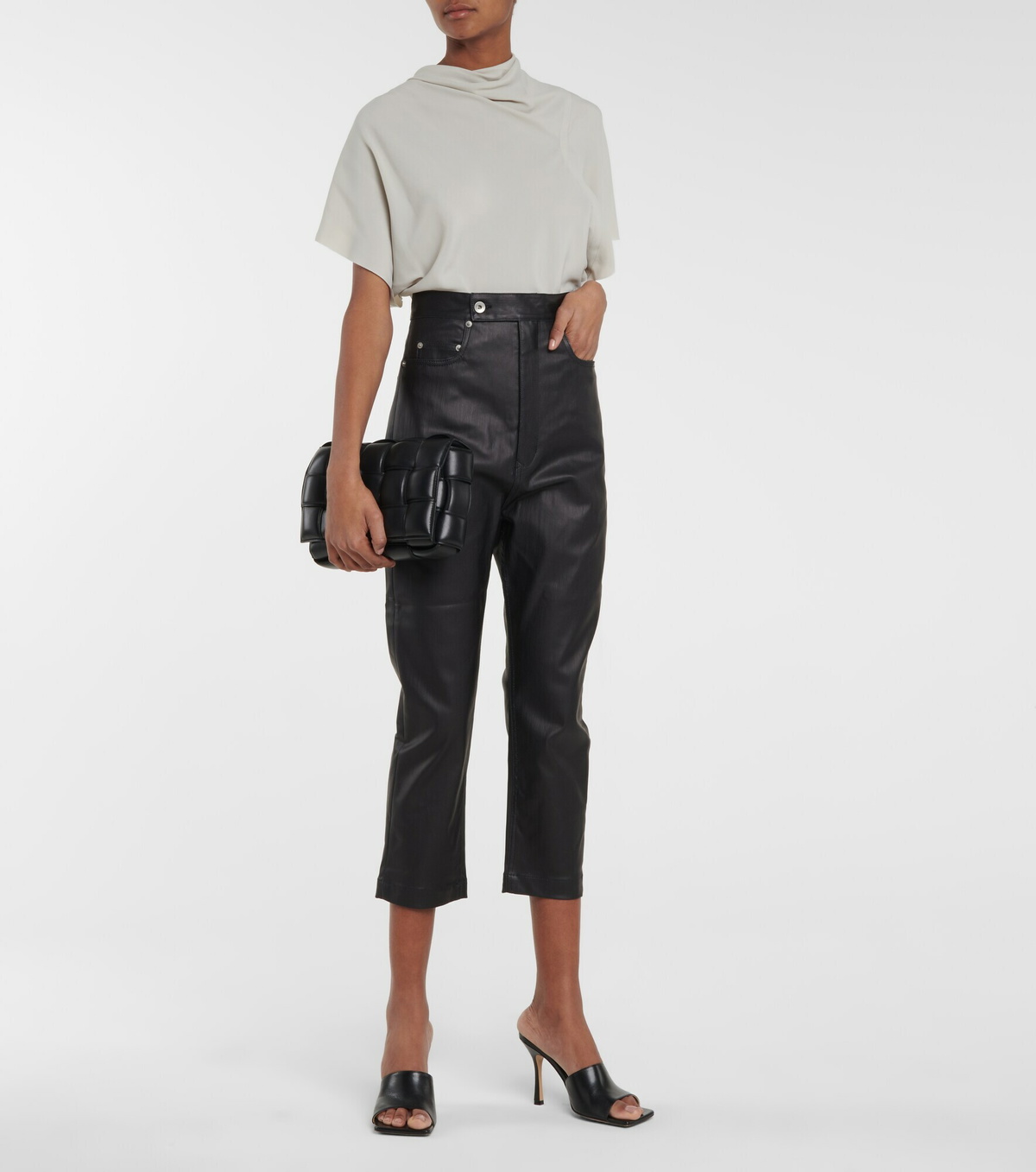 Rick Owens - DRKSHDW lacquered cropped jeans Rick Owens