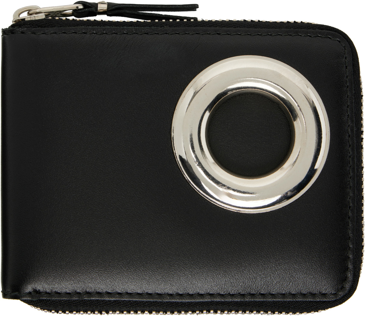 COMME des GARÇONS WALLETS Black Silver Eyelet Wallet