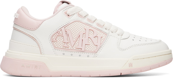 Photo: AMIRI White & Pink Classic Low Sneakers