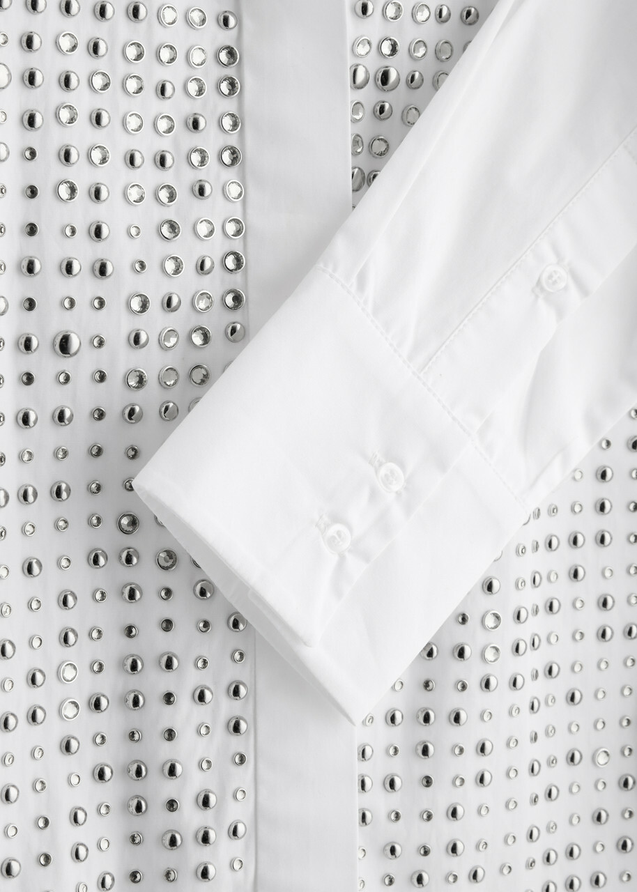 16 Arlington Marley Embellished Cotton-poplin Shirt White