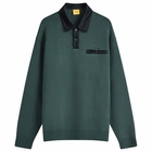 Dime Men's Casino Knit Rugby Polo in Forest