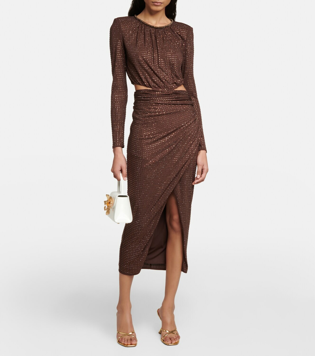 Self-Portrait Embellished cutout midi dress Self-Portrait