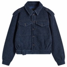 Givenchy Men's Military Denim Jacket in Indigo Blue