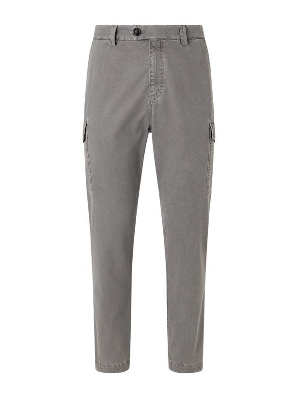 Photo: Brunello Cucinelli - Slim-Fit Tapered Cotton-Twill Cargo Trousers - Gray