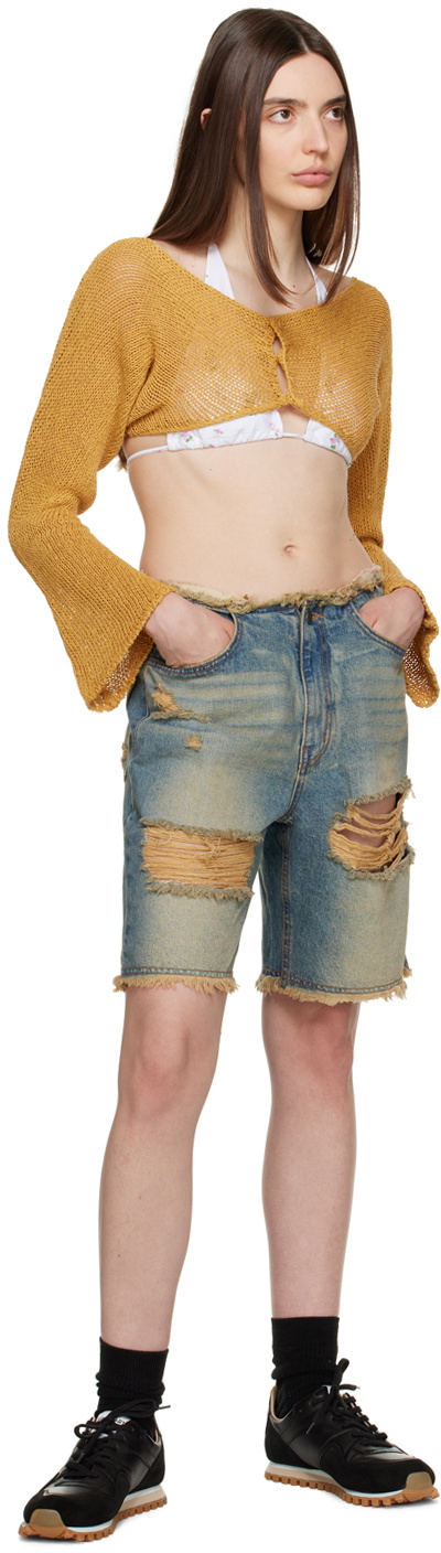 TheOpen Product Blue Distressed Denim Shorts