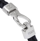 Tod's - Woven Leather and Silver-Tone Bracelet - Midnight blue