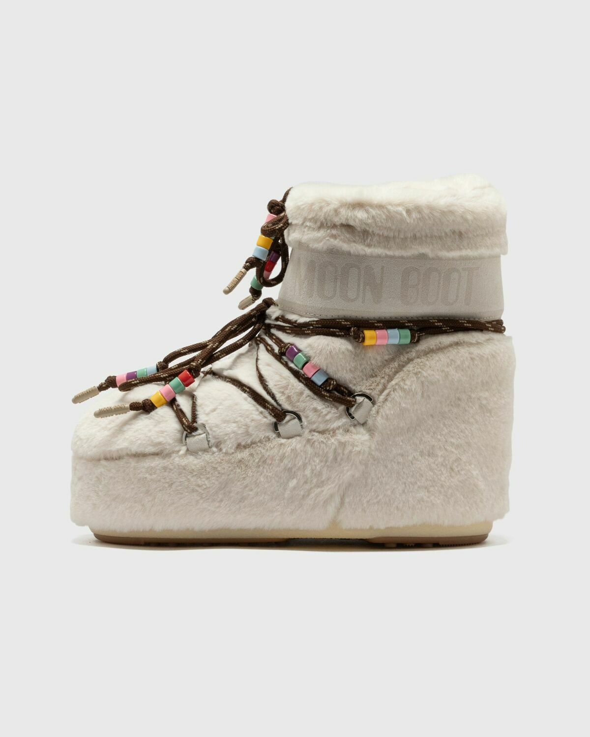 Moon Boot Mb Icon Low Faux Fur Beads Beige Boots Moon Boot