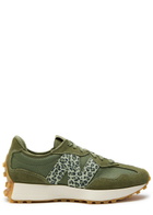 New Balance 327 Leopard-print Mesh Sneakers Green