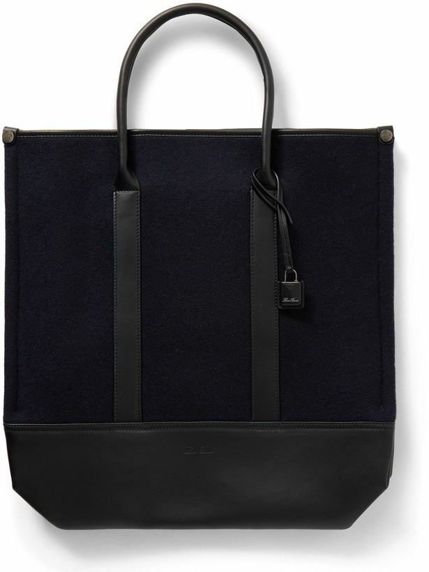 Photo: Loro Piana - Beam Small Leather-Trimmed Cashmere Tote Bag