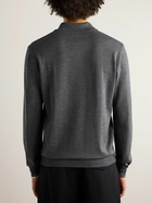 A.P.C. - Jacob Slim-Fit Logo-Embroidered Wool Polo Shirt - Gray