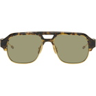 Thom Browne Brown Acetate & Titanium Aviator Pilot Sunglasses