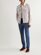 Brioni - Vail Slim-Fit Sea Island Cotton-Twill Trousers - Blue