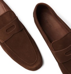 John Lobb - Thorne Suede Penny Loafers - Brown