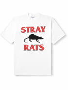 Stray Rats - Pixel Rodenticide Logo-Print Cotton-Jersey T-Shirt - White