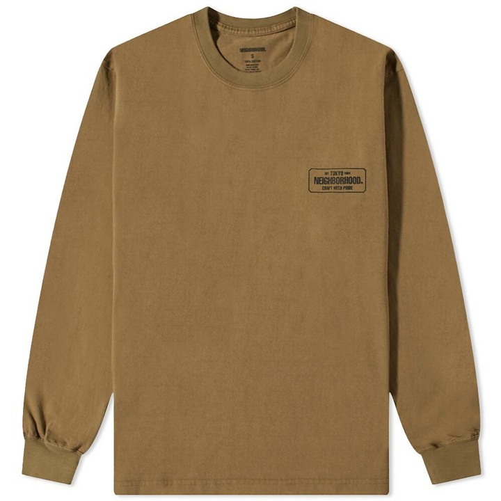 Photo: Neighborhood Men's Long Sleeve NH-1 T-Shirt in Olive Drab