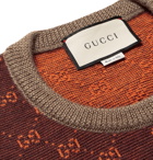 Gucci - Logo-Intarsia Wool and Alpaca-Blend Sweater - Men - Brown