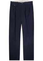 Gant Pleated Cotton-twill Chinos Navy