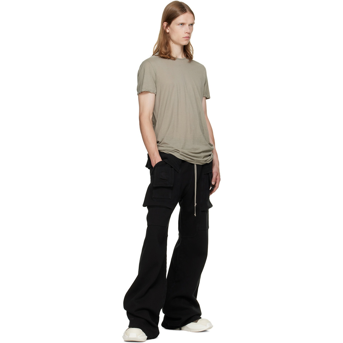 Rick Owens DRKSHDW Black Tower Creatch Wide Cargo Lounge Pants