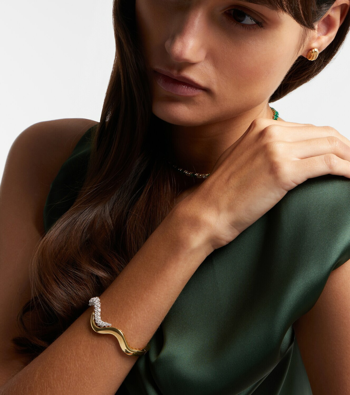 Yeprem Golden Strada 18kt gold bangle with diamonds