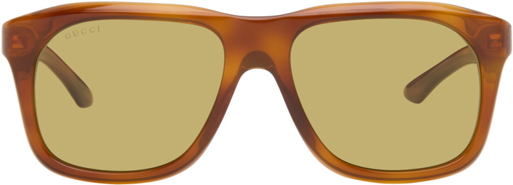 Photo: Gucci Brown Institutional Logo Sunglasses