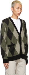 Ksubi Green Knit Argyle Old Dollar Cardigan