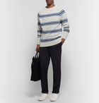 J.Crew - Striped Cotton-Blend Sweater - Light gray