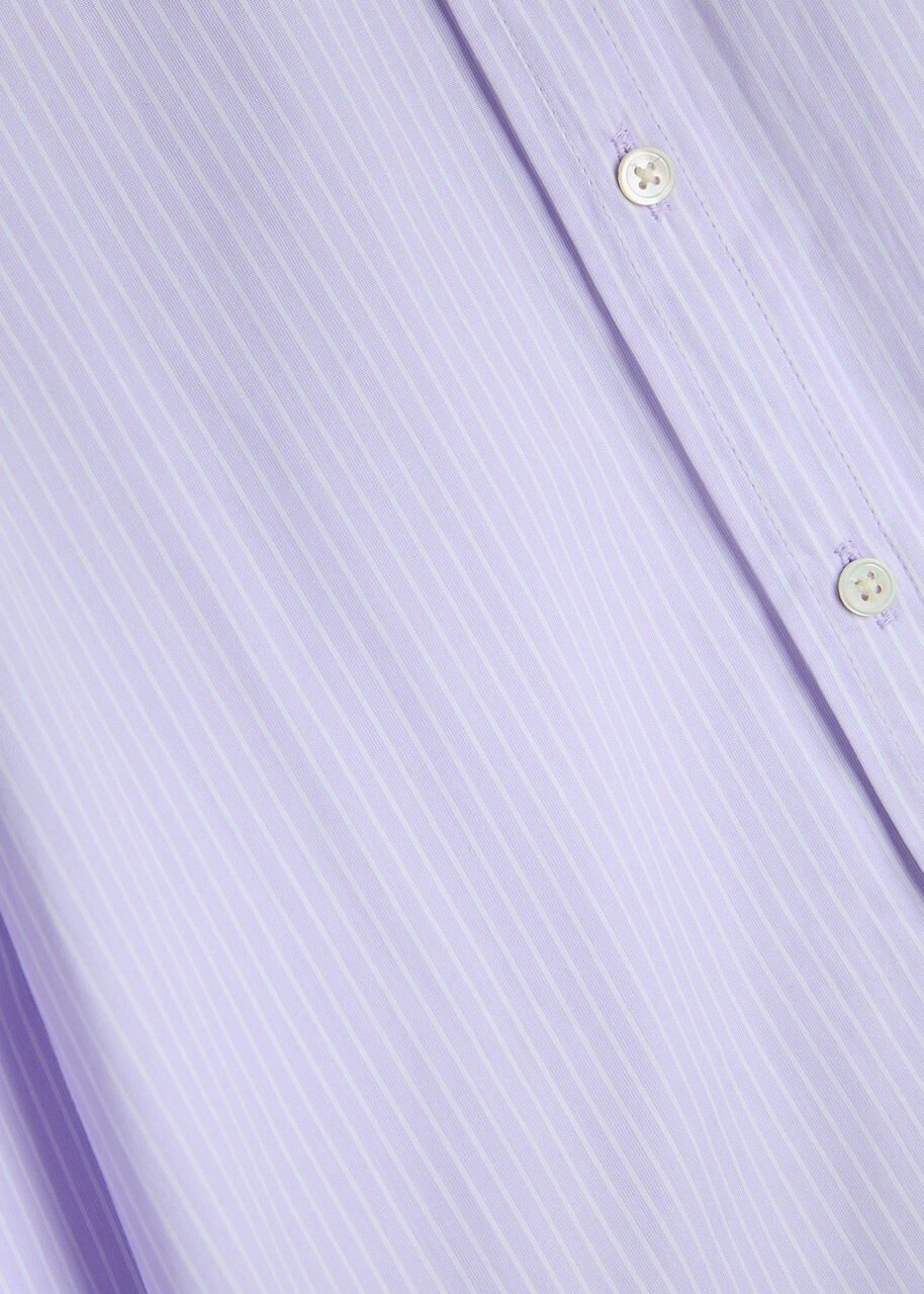 Polo Ralph Lauren Striped Belted Cotton Shirt Dress Purple