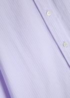 Polo Ralph Lauren Striped Belted Cotton Shirt Dress Purple