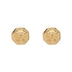 Versace Gold Octagonal Medusa Stud Earrings