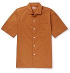 Arpenteur - Camp-Collar Cotton-Poplin Shirt - Camel