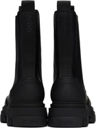 GANNI Black Stitch Cleated Mid Chelsea Boots
