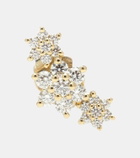Maria Tash Three Flower Garland 14kt gold single earring with diamonds